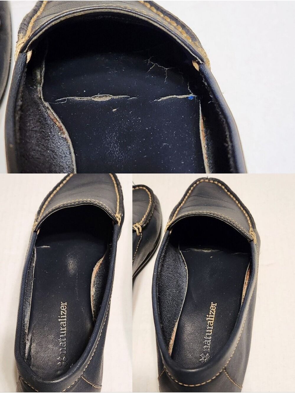 Naturalizer Simba Comfort Leather Slip-On Moccasin Loafer Flat Shoe Navy 6 M - Picture 9 of 10